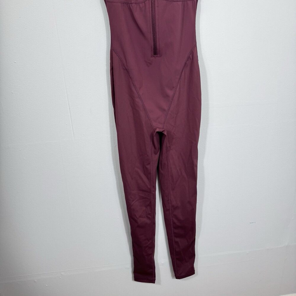 She’s Waisted Women Shape Wear Jumpsuit XS Maroon Nylon Spandex Body Shaper Shes - Picture 3 of 10